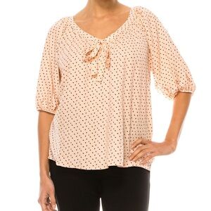 HOPE & HARLOW Women’s Tie Front Short Sleeve Top